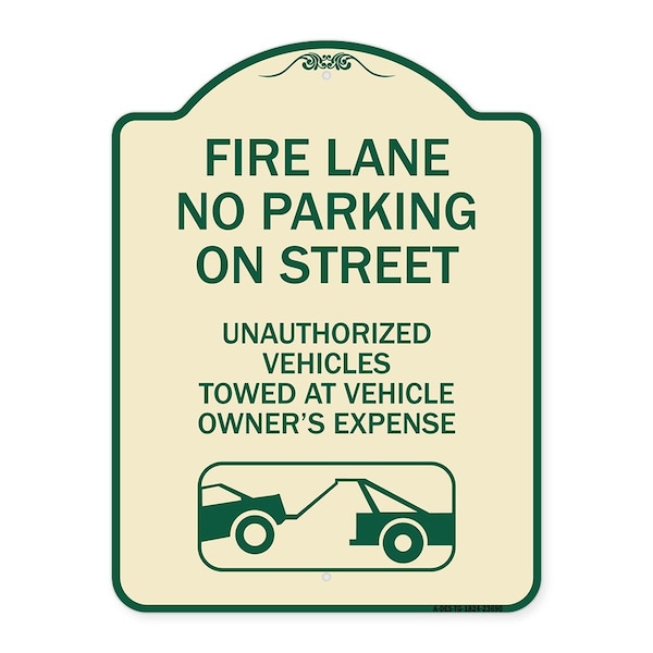 No Parking on Street Unauthorized Vehicles Towed at Vehicle Owners Expense, A-DES-TG-1824-23690
